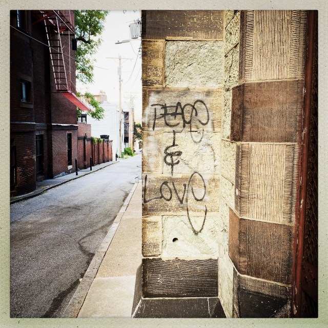 LOVE CITY. 717 Washington Place. 6:13pm.